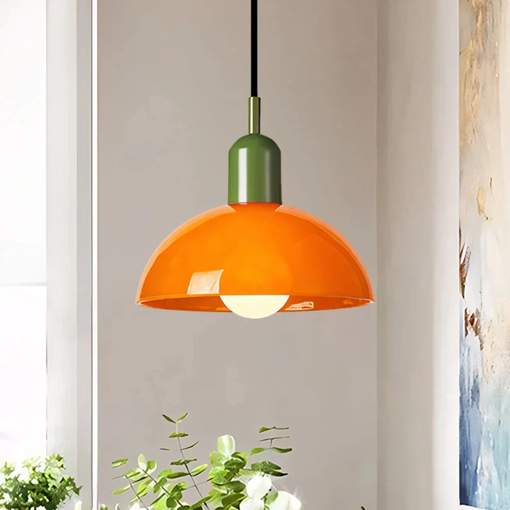 Colorful glass pendant lamp with LED lighting | AuroraGlow