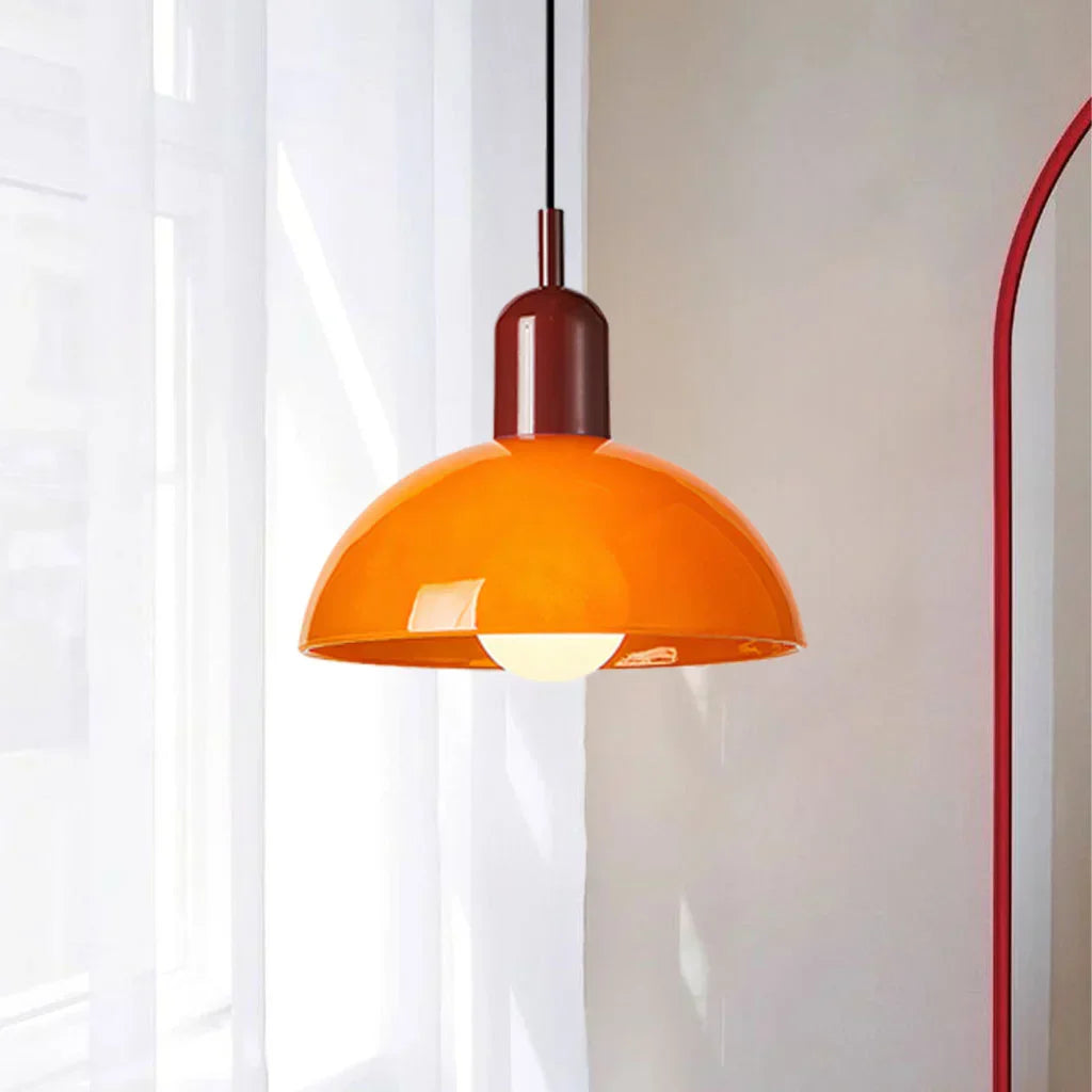 Colorful glass pendant lamp with LED lighting | AuroraGlow