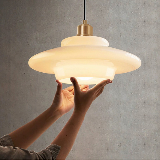 Witte Glazen Hanglamp | LumeSphere