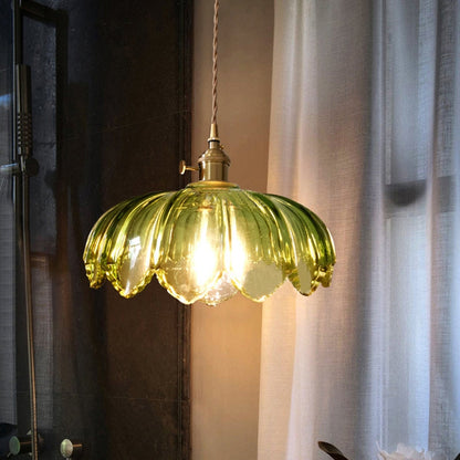 Vintage Glazed Floral Pendant Lamp | GlowPetal