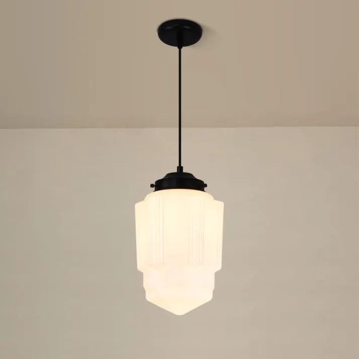 Vintage White Milk Glass Pendant Lamp | LumoJar