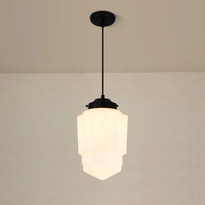 Vintage White Milk Glass Pendant Lamp | LumoJar