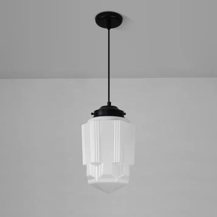 Vintage White Milk Glass Pendant Lamp | LumoJar