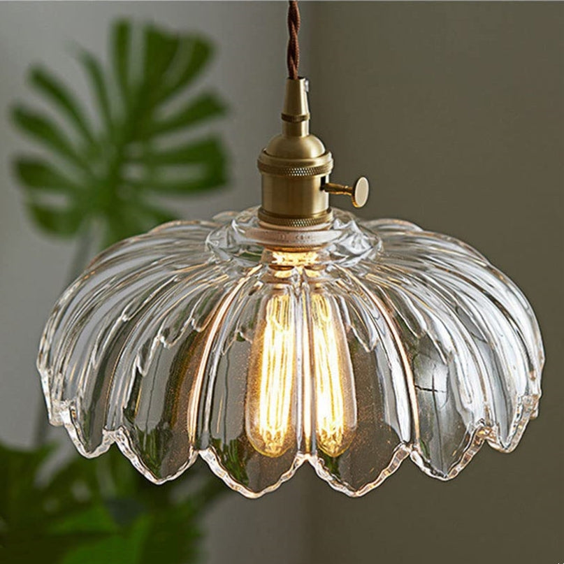 Vintage Glazed Floral Pendant Lamp | GlowPetal