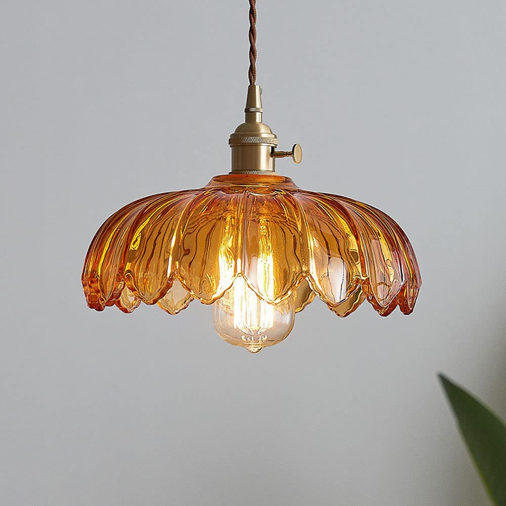 Vintage Glazed Floral Pendant Lamp | GlowPetal