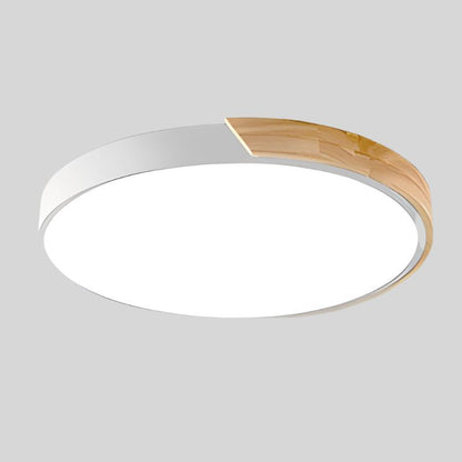 Nordic Houten Ronde Plafondlamp | Solva