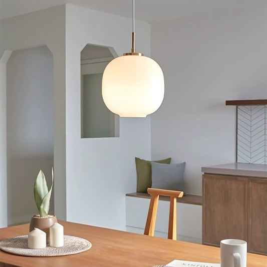 Moderne Nordische Opal Glas Radihous Hanglamp