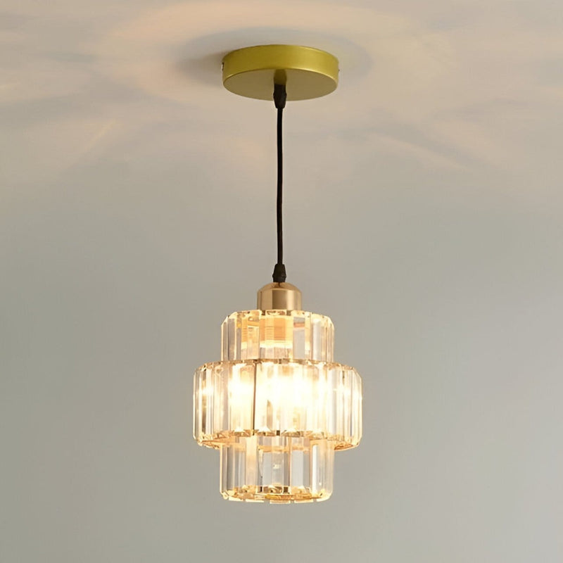 Round Layered Crystal Ceiling Lamp | FernandoGlow