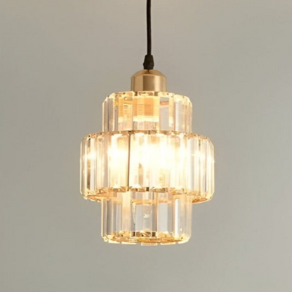 Round Layered Crystal Ceiling Lamp | FernandoGlow