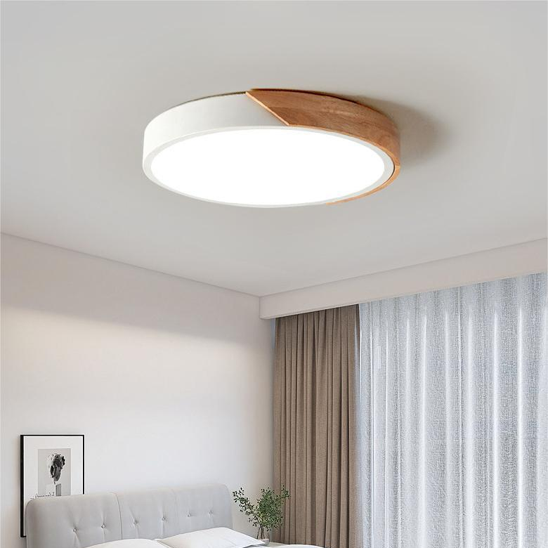 Nordic Wooden Round Ceiling Lamp | Solving