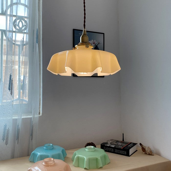 Retro Glazen Bloemen Hanglamp | LumiCréme