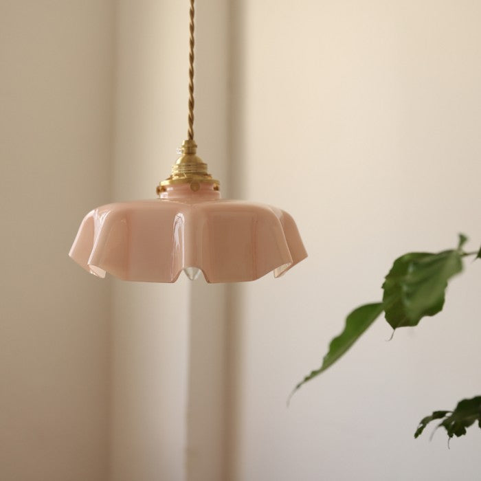 Retro Glass Flower Pendant Lamp | LumiCreme