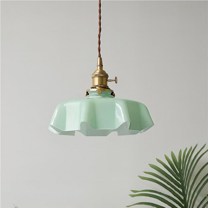 Retro Glass Flower Pendant Lamp | LumiCreme