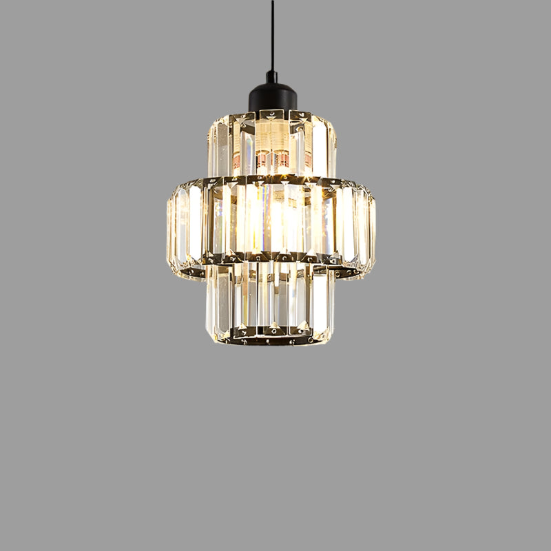 Round Layered Crystal Ceiling Lamp | FernandoGlow