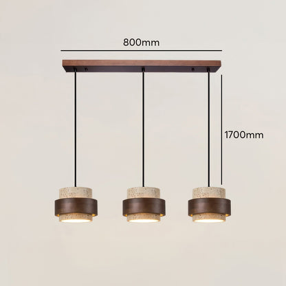 Wabi-Sabi pendant lamp made of natural stone and wood | TerraGlow