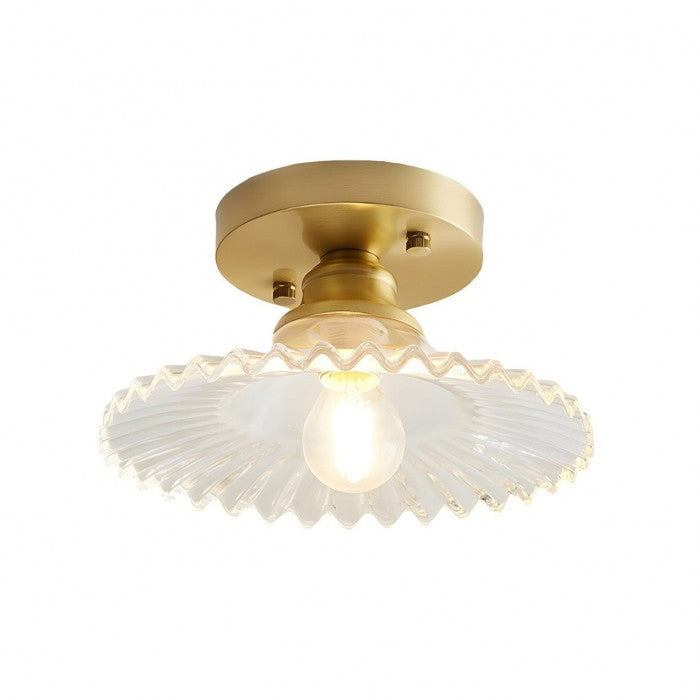 Geribbelde Glazen Plafondlamp | LumiPetal