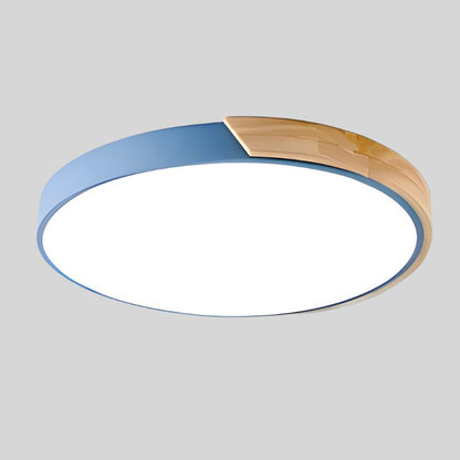 Nordic Wooden Round Ceiling Lamp | Solving